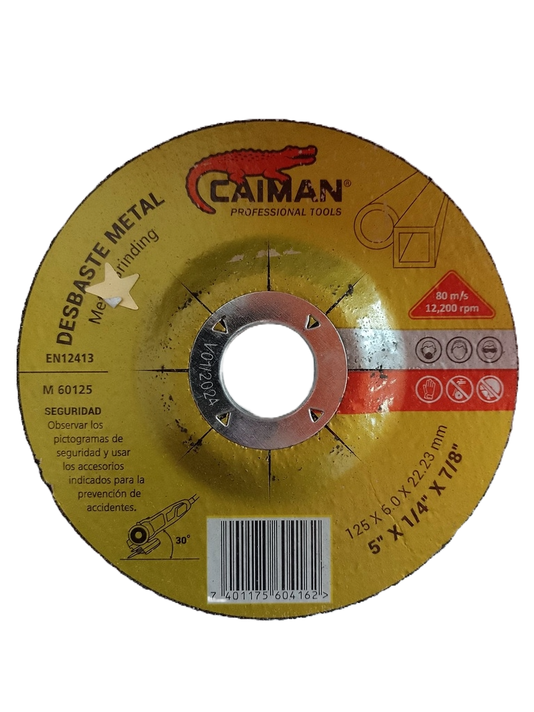DISCO PULIR METAL 5 X 1/4 X 7/8 M60125 CAIMAN