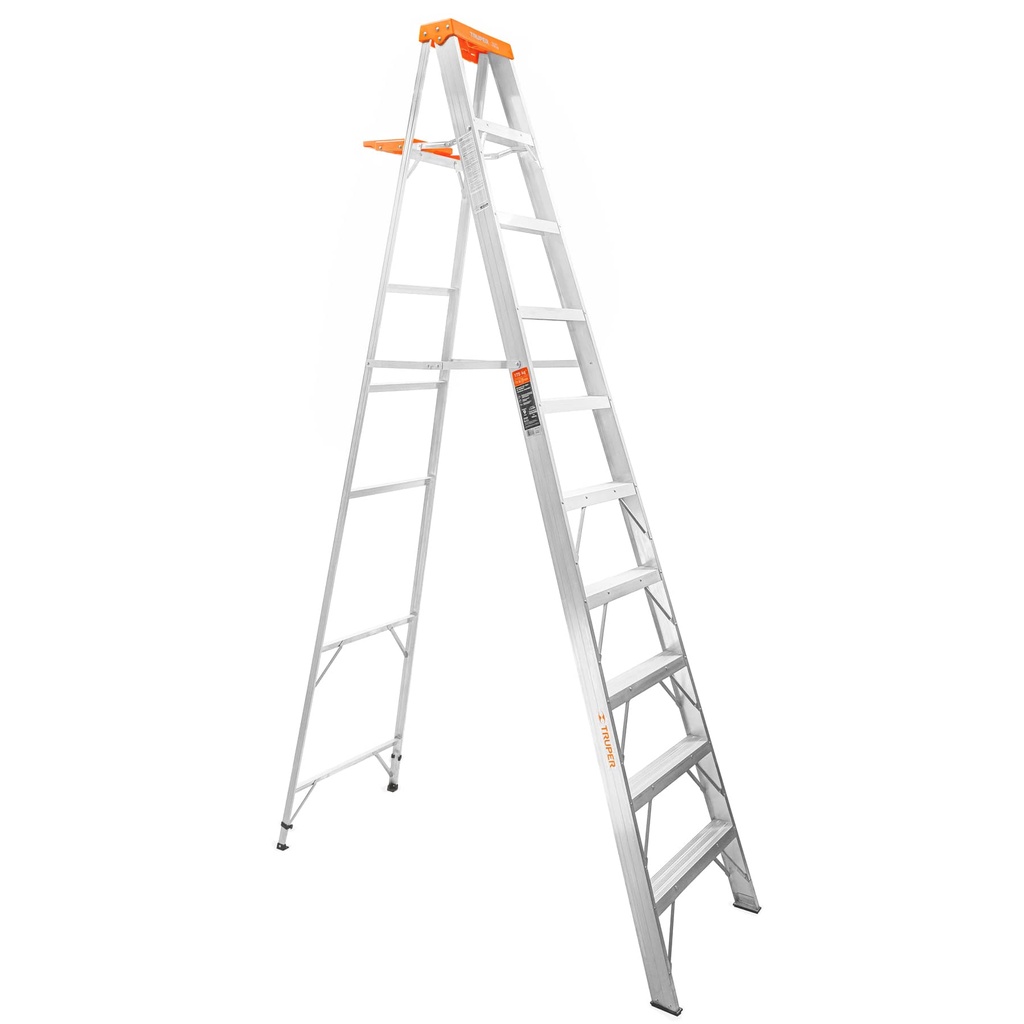 ESCALERA DE TIJERA TIPO II DE 9 ESCALONES CON BANDEJA 10436