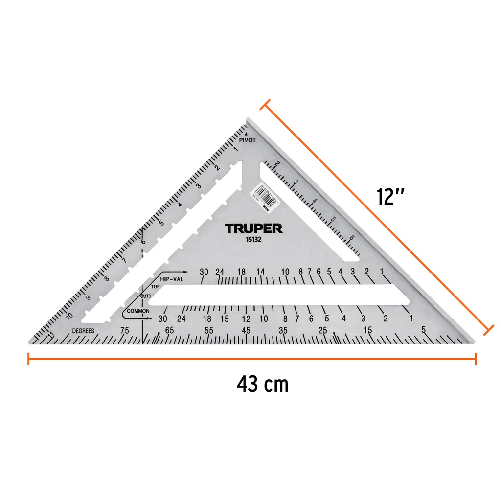 ESCUADRA DE ALUMINIO PARA TABLAROCA 12" 15132 TRUPER
