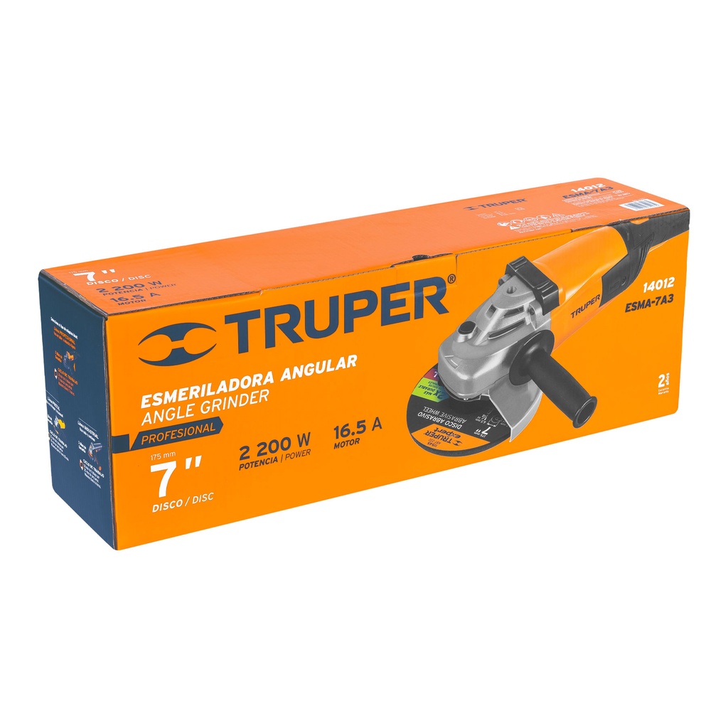 ESMERILADORA ANGULAR PROFESIONAL 7" 2100W 14012 TRUPER