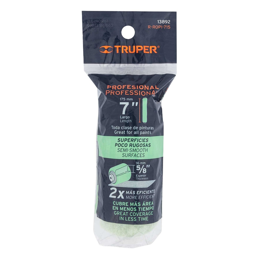 FELPA PARA RODILLO 7" X 5/8" SUPERFICIES POCO RUGOSAS