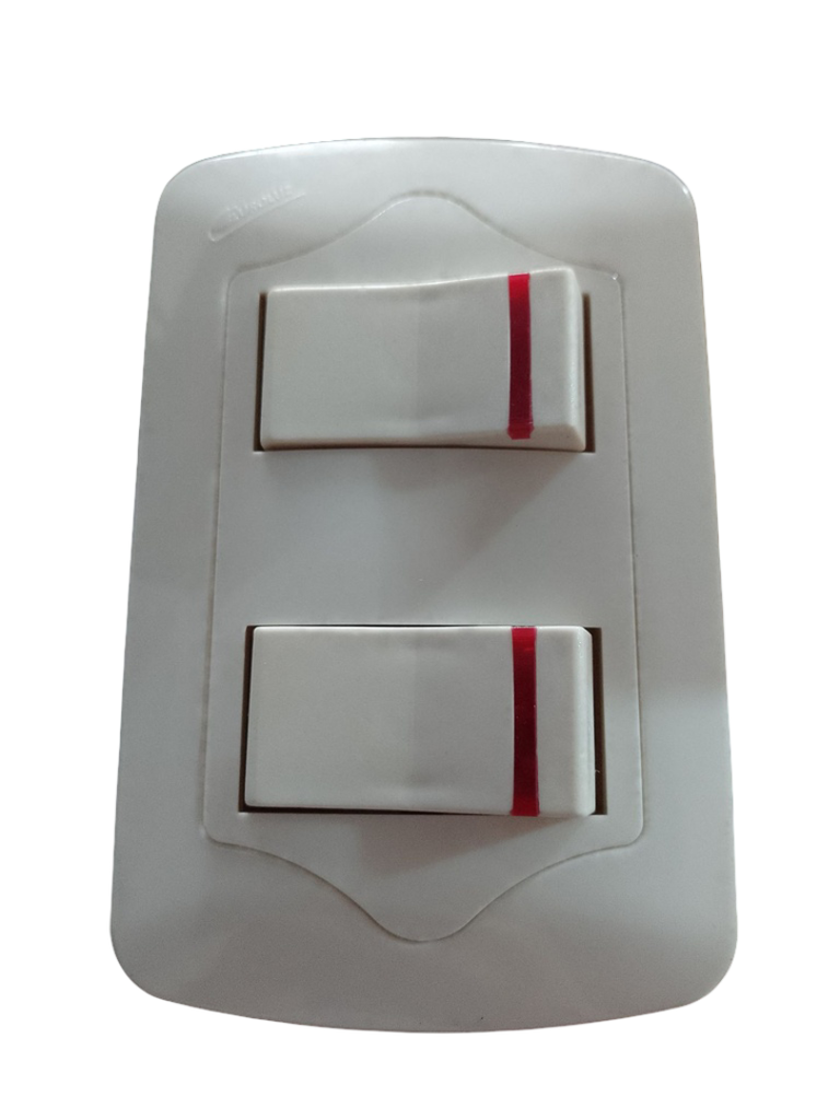 INTERRUPTOR DOBLE CON LUZ PILOTO ROMA PREMIUM RP222AR