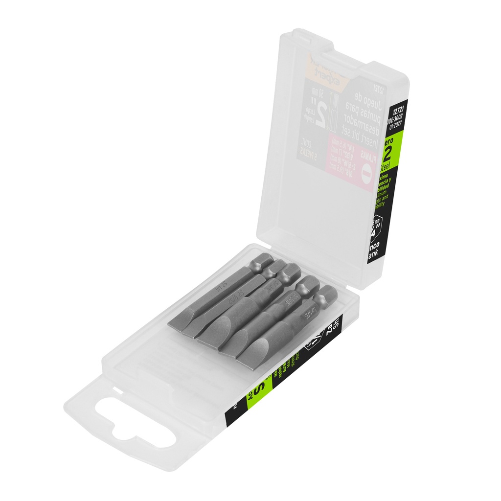 JUEGO DE 5 PUNTAS PARA DESARMADOR PLANAS COMB 2" 12721 TRUPER