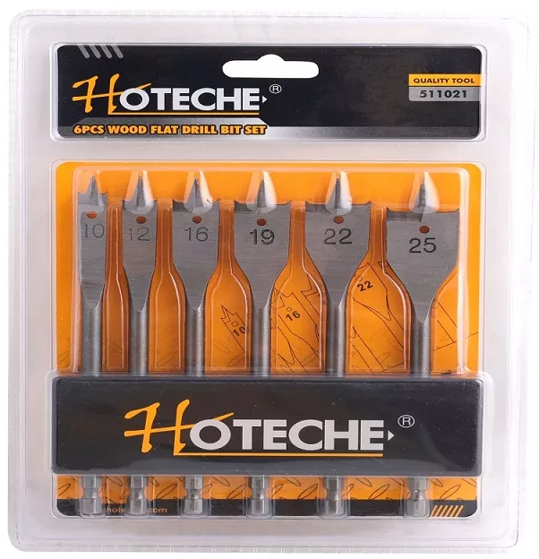 JUEGO DE BROCA PLANA DE MANITA - 6PZS H511021 HOTECHE