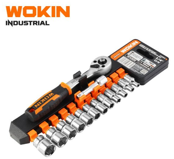 JUEGO DE RATCHET CON DADOS CUADRO DE 1/4" 14 PZS. 154810 WOKIN