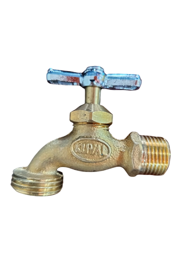 [X54-110] LLAVE DE CHORRO BRONCE CON ROSCA  DE 1/2" LIVIANA KUVAL