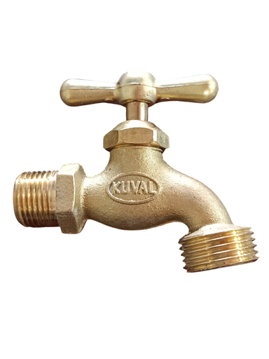 [X54-120] LLAVE DE CHORRO BRONCE CON ROSCA DE 1/2 MEDIANA MANECILLA DORADA X54-120 KUVAL