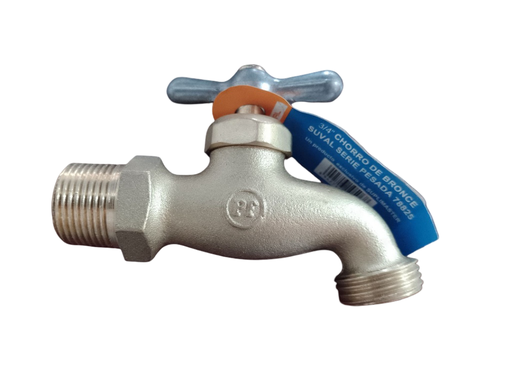 [LLCHBR07P] LLAVE DE CHORRO BRONCE/ROSCA 300 GR. DE 3/4" SUPER PESADO