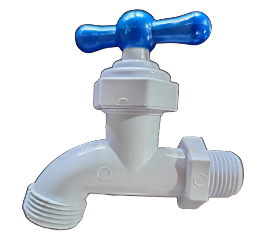 [X52-110] LLAVE DE CHORRO PVC CON ROSCA BLANCA 1/2"