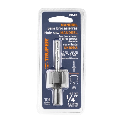 [18143] MANDRIL PARA CORTA CIRCULOS 1/4 18143 TRUPER