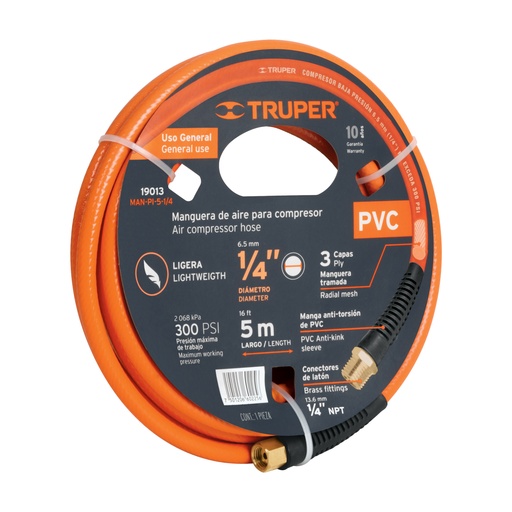 [19013] MANGUERA ARMADA 1/4 P/PINTOR 5 MTS 19013 TRUPER