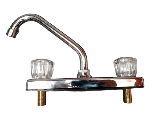 [W85-128] MEZCLADORA PARA LAVATRASTO CUELLO DE GANZO PLASTICA CROMADA ZINC MANECILLA ACRILICA 100 PSI DE 8" AGO-76511Z