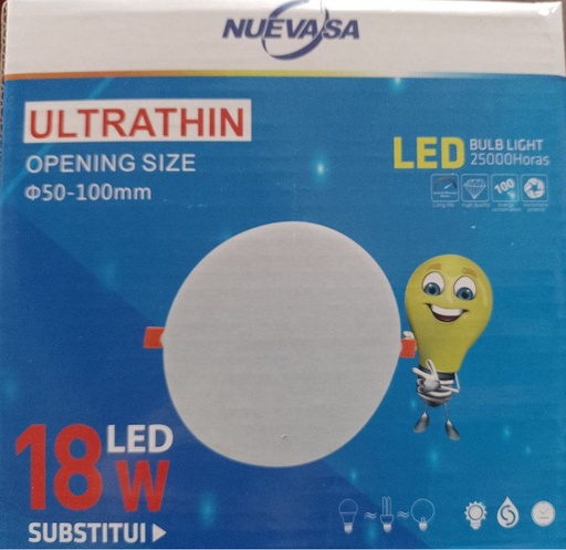 [PAR18] PANEL LED REDONDO 18W 6500K NUEVASA