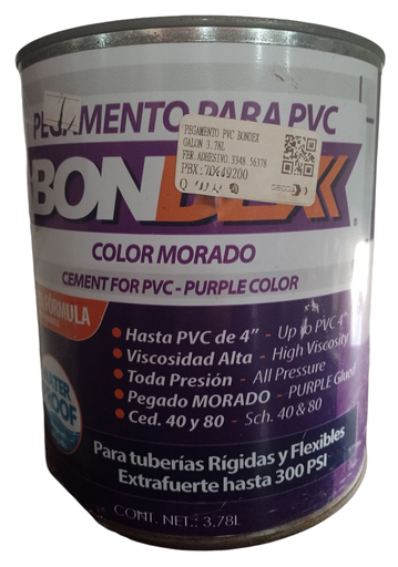 [56378] PEGAMENTO PVC GALON 3.78L 56378 BONDEX