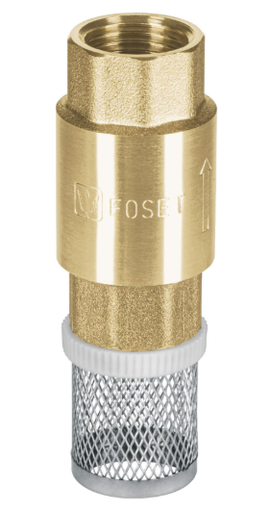 [49056] PICHACHA TIPO CHECK DE LATÓN, REJILLA DE ACERO DE 1"