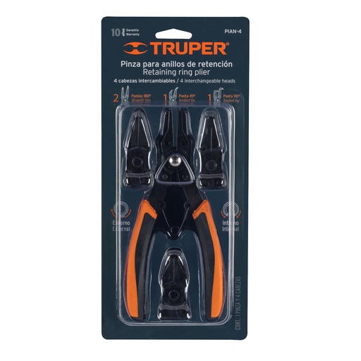 [17355] PINZA P/ANILLOS DE RETENCION C/4 CABEZAS 17355 TRUPER