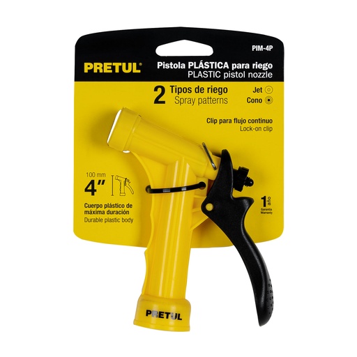 [22753] PISTOLA P/RIEGO PLASTICA 4 REGULABLE 22753 PRETUL