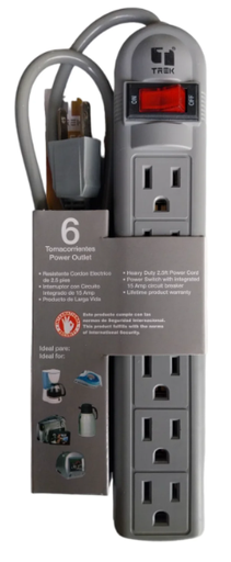 [BKPAN0005] REGLETA TREK ELECTRICA DE 6 ENCHUFES CON SEGURO BKPAN0005