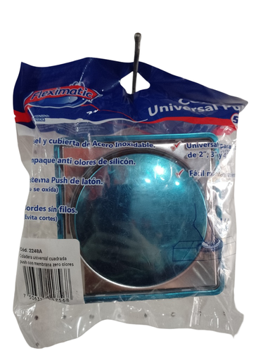 [21-21-0051] REPOSADERA ABS CUADRADA CON CUBIERTA INOX PUSH MEMBRANA ANTI-OLORES PARA 2,3 Y 4 PLGS 2248A