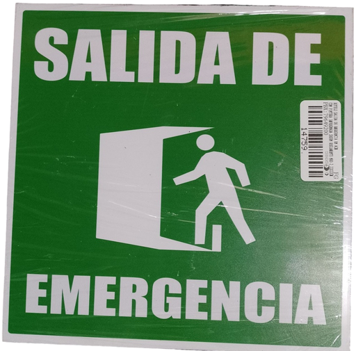 [14759.] ROTULO SALIDA DE EMERGENCIA EN ACM CON PINTURA IMPREGNADA SEGUN REGLAMENTO NRD-2 22X22CM