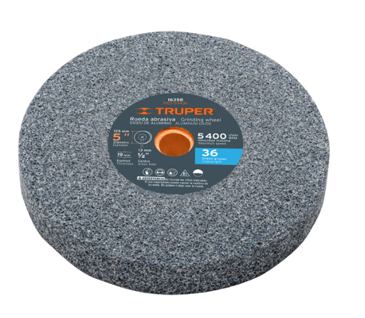 [16358] RUEDA ABRASIVA P/ESMERIL 5X3/4 GRANO 36 16358 TRUPER