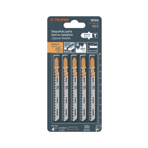 [18126] SEGUETA 6 DDP ZANCO T CORTE RECTO MADERA 18126 TRUPER