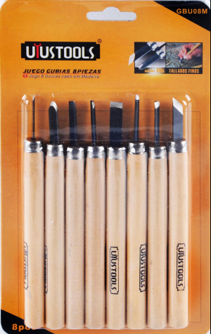 [GBU08M] SET DE GUBIA 8PCS M/MADERA GBU08M UYUSTOOLS