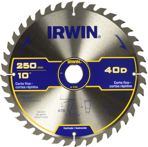 [15185] SIERRA CIRCULAR 10" X 40T CARB 15185 IRWIN