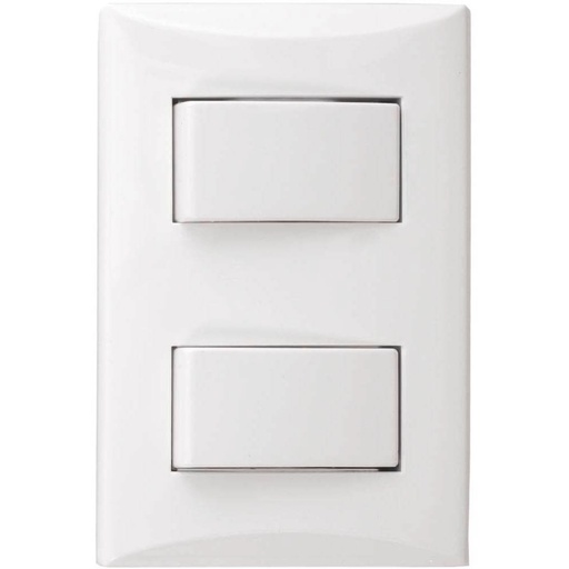 [1004-W] SWITCH DOBLE 15A BLANCO PLATA 1004-W EAGLE