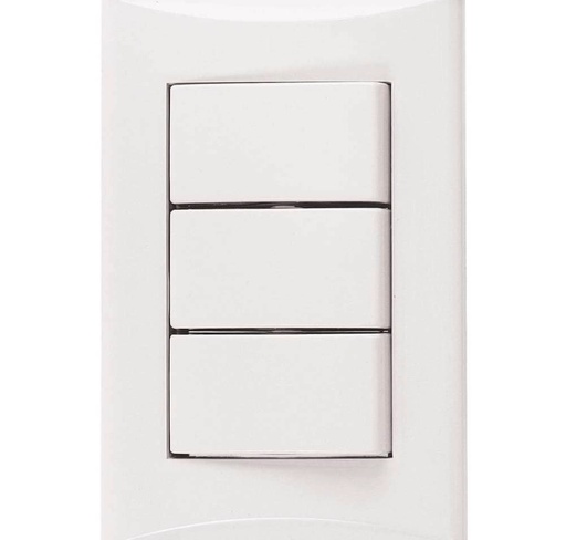 [1005W] SWITCH TRIPLE 15A BLANCO PLATA 1005-W EAGLE