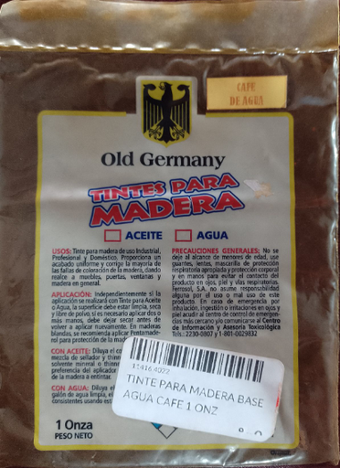 [11416.4022] TINTE PARA MADERA BASE AGUA CAFE 1 ONZ