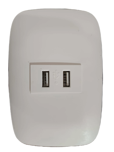 [MK-DS1245] TOMA USB DOBLE 5.0V 1000mA 2000mA LINEA DS BLANCO MAXTOOL