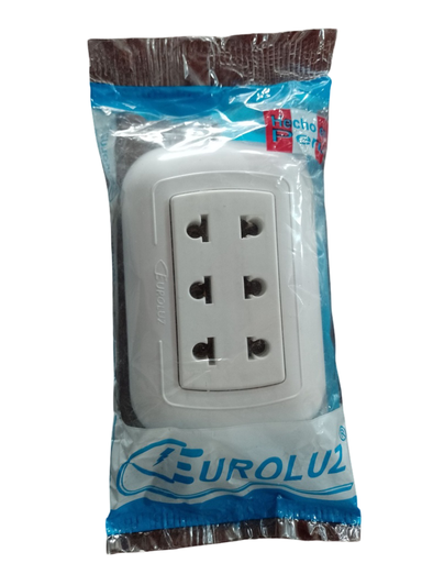 [12895.VB013DL] TOMACORRIENTE TRIPLE DE SOBREPONER ROMA PREMIUM VB013DL EUROLUZ