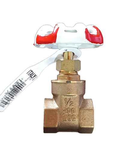 [X21-116] VALVULA DE COMPUERTA BRONCE TIPO MEDIANO 200WOG DE 1/2