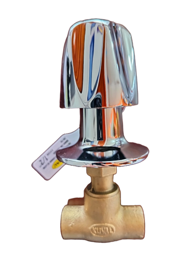 [X61-320] LLAVE PARA DUCHA DE BRONCE GRANDE DE 1/2 C/MANESILLA CROMADA KUVAL