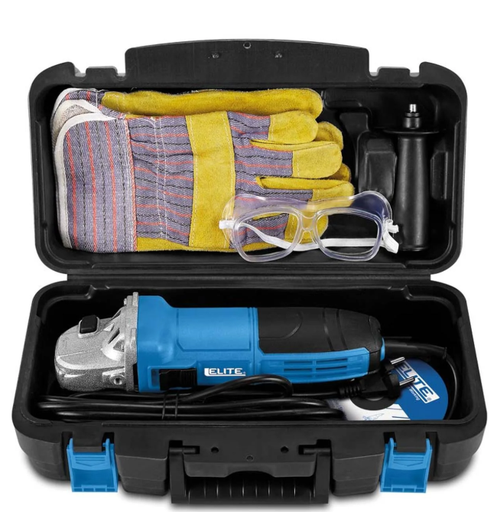 [AG1142KIT] AMOLADORA ANGULAR 4-1/2" 800W + ESTUCHE/GAFAS/GUANTES 5/1 ELITE