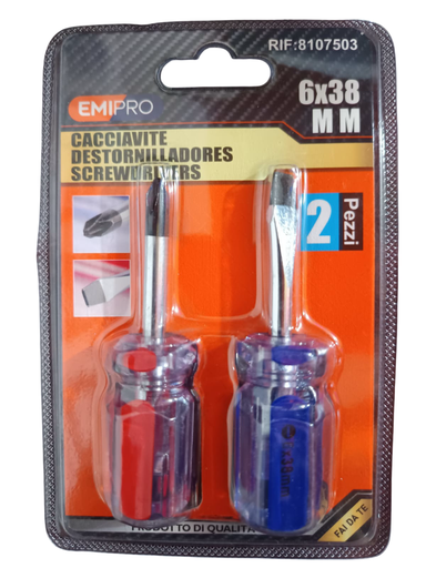 [8107503] DESARMADOR CORTO 6X38MM 2PZS. 8107503 EMIPRO
