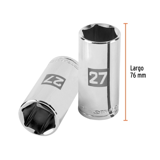 [101015] DADO CUADRO 1/2" ESTRIADO MILIMETRICO 