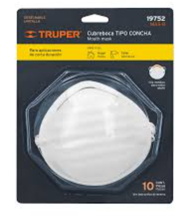 [19752] BLISTER CON 10 CUBREBOCAS PARA POLVOS TIPO CONCHA 19752 TRUPER