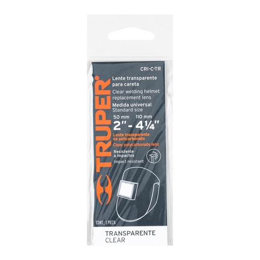 [14278] LENTE TRANSPARENTE P/CARETA 14278 TRUPER 
