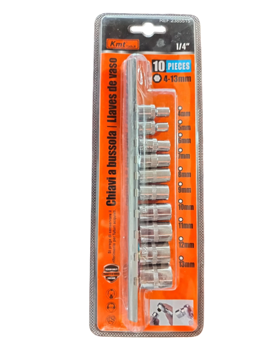 [238551] KIT DE COPAS 1/4 10 PZS. 2385515 KMT TOOLS