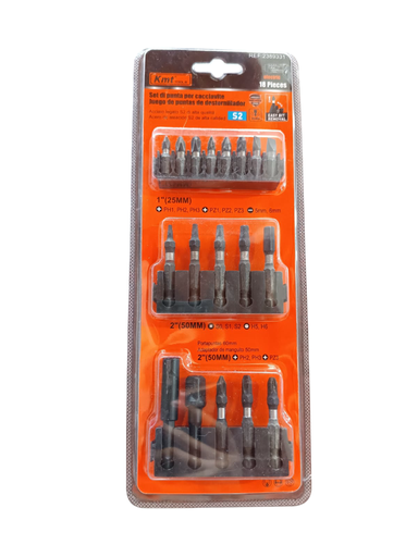 [2389331] KIT DE PUNTAS Y COPAS 18 PZS 2389331 KMT TOOLS