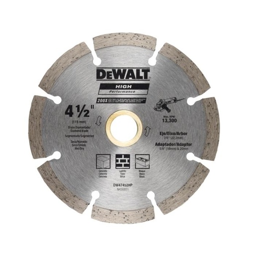 [DW47452HP] DISCO DIAM. SEGMENTADO PLUS 4-1/2 DW47452HP DEWALT