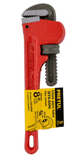 [22010] LLAVE STILSON 8" CUERPO DE HIERRO MALEABLE 22010 PRETUL