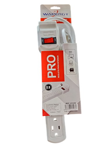 [05528] REGLETA PRO 6 SALIDAS C/SUPRESOR DE PICOS 0.9M 05528 WANERGY