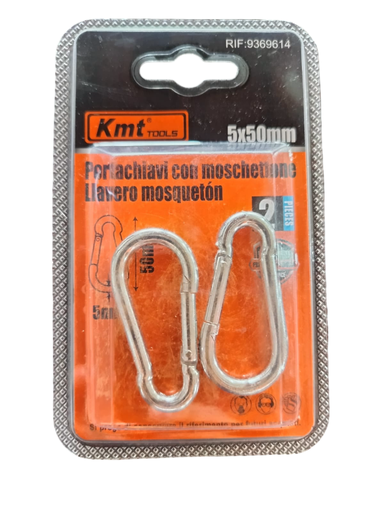 [9369614] LLAVE MOSQUETON 5X50MM 2 PZS 9369614 KMT TOOLS