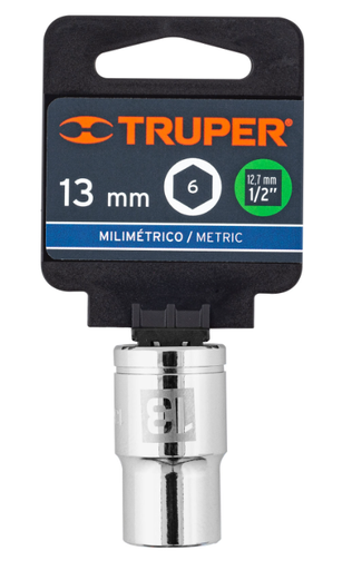 [13263] DADO DE 13MM, 6 PUNTAS, CUADRO 1/2", 13263 TRUPER