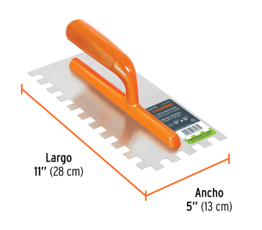 [102702] LLANA 11" DENTADO CUADRADO 1/2", 6 REMACHES MANGO PLASTICO 102702 TRUPER