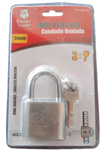 [NT1439-50MM] CANDADO OVALADO NIQUELADO 50MM NT1439-50MM BOXER
