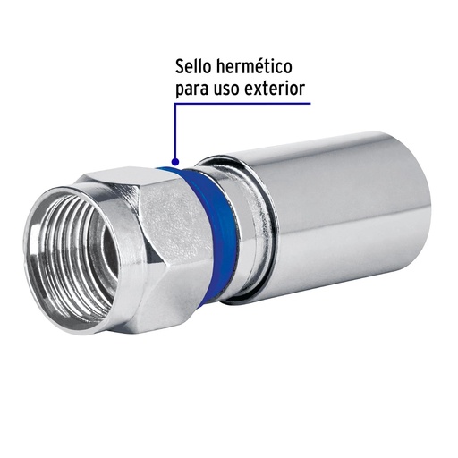 [48328] CONECTOR COAXIAL RG6 DE  COMPRESION 2PZAS 48328 VOLTECK